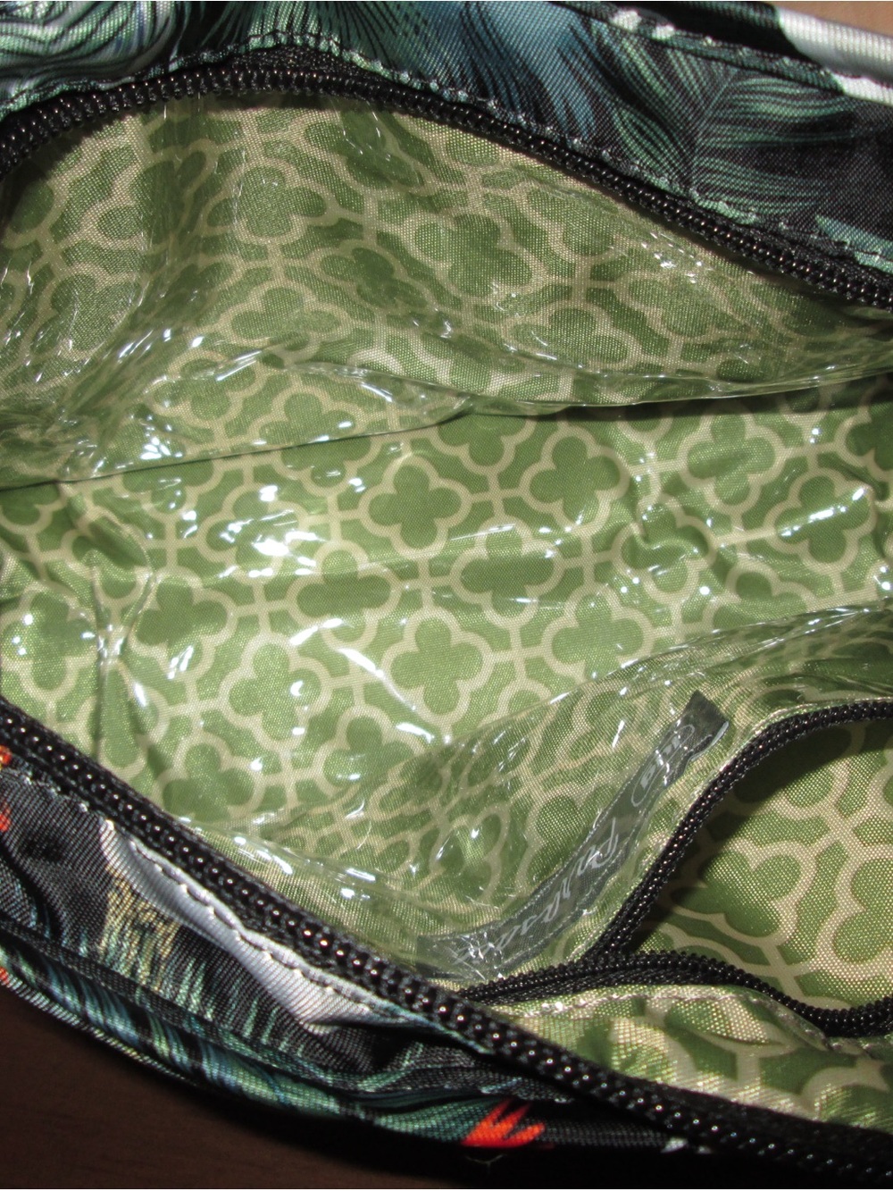 Lug Tropical Parrot Print Cosmetic Pouch - Black with Multicolor Print - Picture 2 of 4